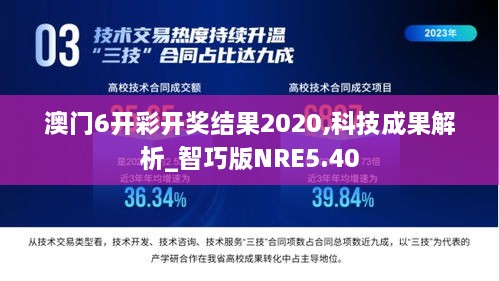 澳门6开彩开奖结果2020,科技成果解析_智巧版NRE5.40