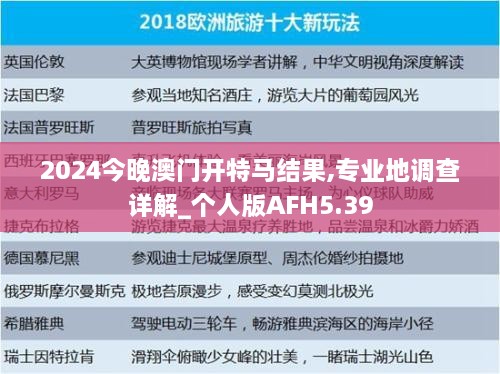 2024今晚澳门开特马结果,专业地调查详解_个人版AFH5.39