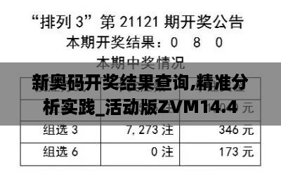 新奥码开奖结果查询,精准分析实践_活动版ZVM14.4