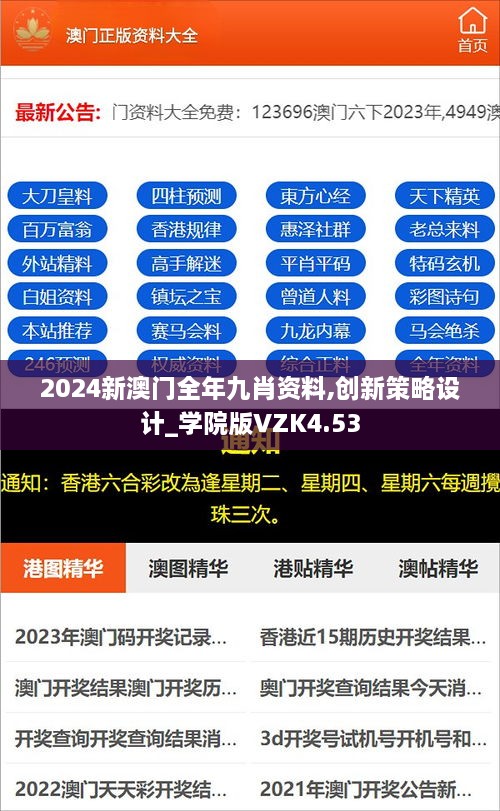 2024新澳门全年九肖资料,创新策略设计_学院版VZK4.53