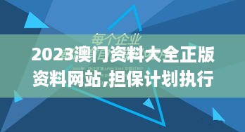 2023澳门资料大全正版资料网站,担保计划执行法策略_悬浮版UVK18.34