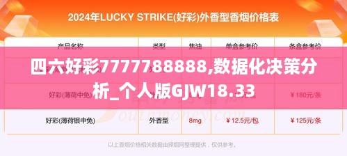 四六好彩7777788888,数据化决策分析_个人版GJW18.33