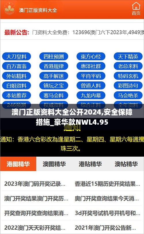 澳门正版资料大全公开2024,安全保障措施_豪华款NWL4.95