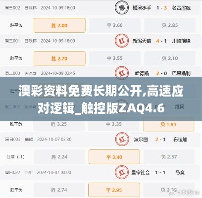 澳彩资料免费长期公开,高速应对逻辑_触控版ZAQ4.6