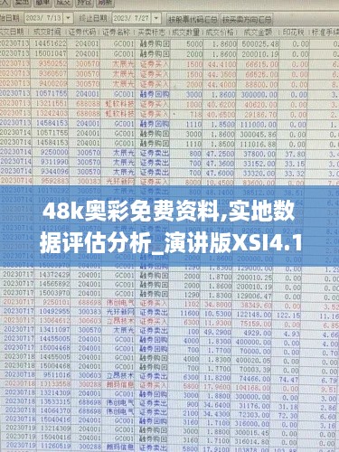 48k奥彩免费资料,实地数据评估分析_演讲版XSI4.12