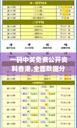 一码中奖免费公开资料香港,全面数据分析_开放版QGC18.90