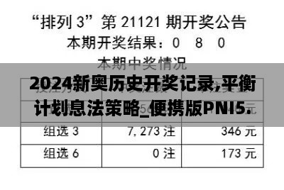 2024新奥历史开奖记录,平衡计划息法策略_便携版PNI5.227