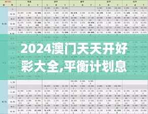 2024澳门天天开好彩大全,平衡计划息法策略_硬件版YFS61.386