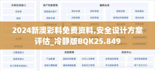 2024新澳彩料免费资料,安全设计方案评估_冷静版BQK25.849