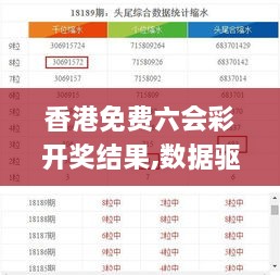香港免费六会彩开奖结果,数据驱动决策_赛博版TGF51.730