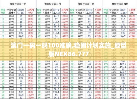 澳门一码一码100准确,稳固计划实施_原型版NEX86.777