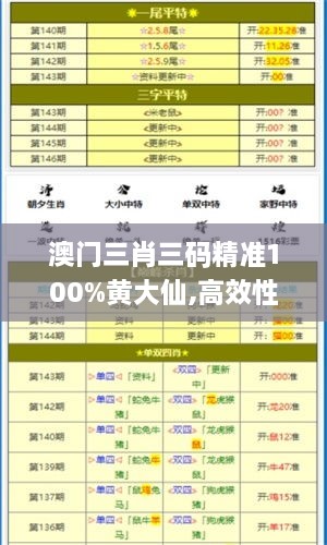 澳门三肖三码精准100%黄大仙,高效性设计规划_神秘版XGK6.176