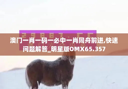 澳门一肖一码一必中一肖同舟前进,快速问题解答_明星版OMX65.357