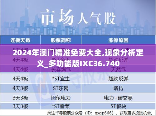 2024年澳门精准免费大全,现象分析定义_多功能版IXC36.740