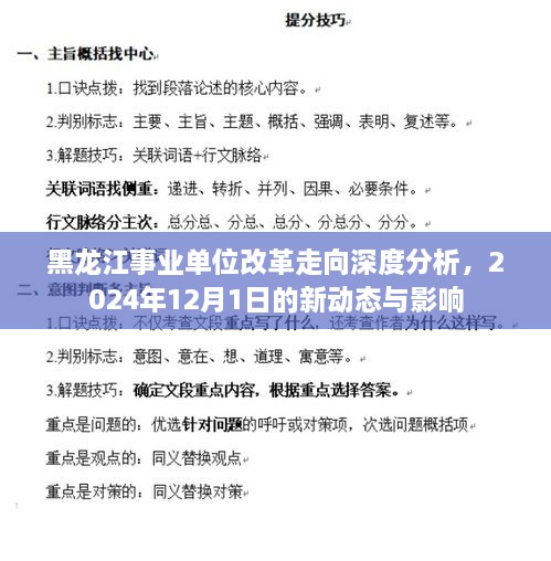 黑龙江事业单位改革深度分析，新动态与影响展望（2024年视角）