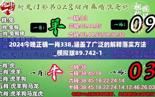 2024今晚正确一肖338,涵盖了广泛的解释落实方法_模拟版89.742-1