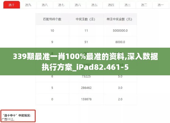 339期最准一肖100%最准的资料,深入数据执行方案_iPad82.461-5