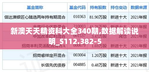 新澳天天精资科大全340期,数据解读说明_S112.382-5