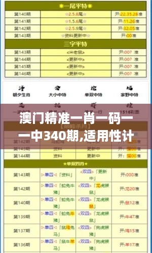 澳门精准一肖一码一一中340期,适用性计划实施_T81.227-4