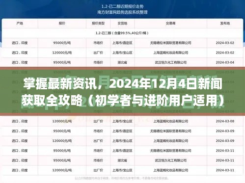 掌握最新资讯，初学者与进阶用户适用的新闻获取全攻略（2024年12月4日更新）