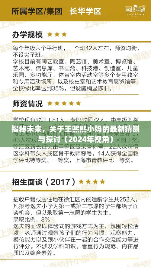 揭秘王熙熙小妈未来走向，最新预测与探讨（2024年视角）