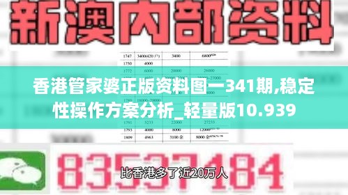 香港管家婆正版资料图一341期,稳定性操作方案分析_轻量版10.939