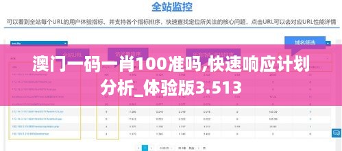 澳门一码一肖100准吗,快速响应计划分析_体验版3.513