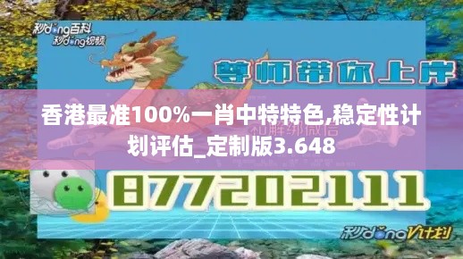 香港最准100%一肖中特特色,稳定性计划评估_定制版3.648