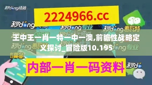 王中王一肖一特一中一澳,前瞻性战略定义探讨_冒险版10.195