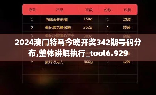 2024澳门特马今晚开奖342期号码分布,整体讲解执行_tool6.929