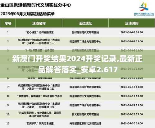 新澳门开奖结果2024开奖记录,最新正品解答落实_安卓2.617