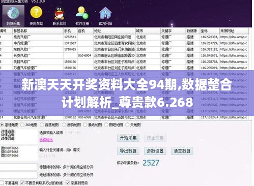 新澳天天开奖资料大全94期,数据整合计划解析_尊贵款6.268