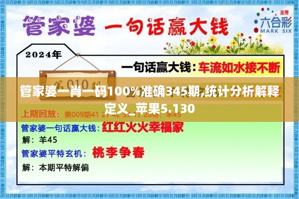 管家婆一肖一码100%准确345期,统计分析解释定义_苹果5.130