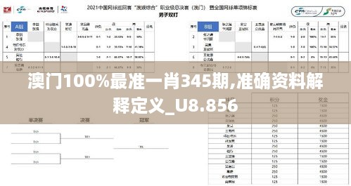 澳门100%最准一肖345期,准确资料解释定义_U8.856