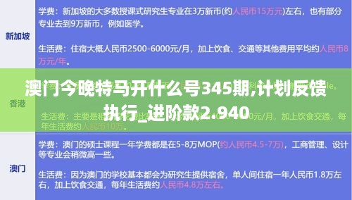 澳门今晚特马开什么号345期,计划反馈执行_进阶款2.940