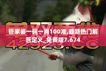 管家婆一码一肖100准,最新热门解答定义_免费版7.674