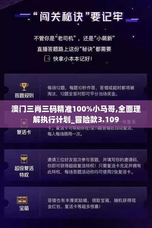 澳门三肖三码精准100%小马哥,全面理解执行计划_冒险款3.109