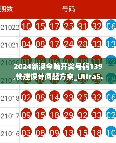 2024新澳今晚开奖号码139,快速设计问题方案_Ultra5.399