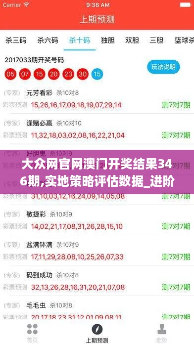 大众网官网澳门开奖结果346期,实地策略评估数据_进阶版3.311