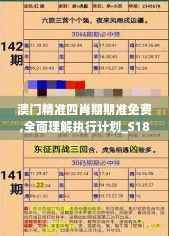 澳门精准四肖期期准免费,全面理解执行计划_S18.109