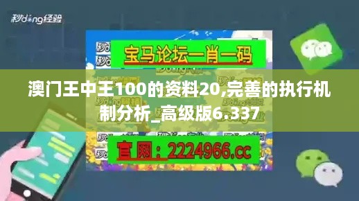 澳门王中王100的资料20,完善的执行机制分析_高级版6.337