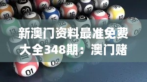 新澳门资料最准免费大全348期：澳门赌博策略与技巧的掌上宝典