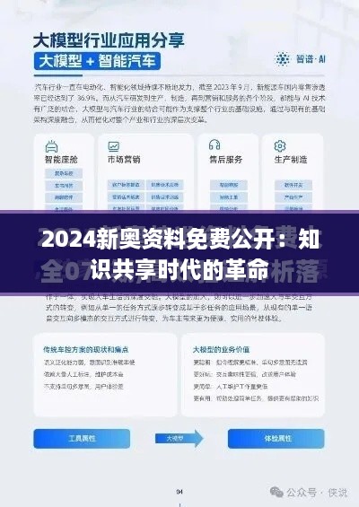 2024新奥资料免费公开：知识共享时代的革命