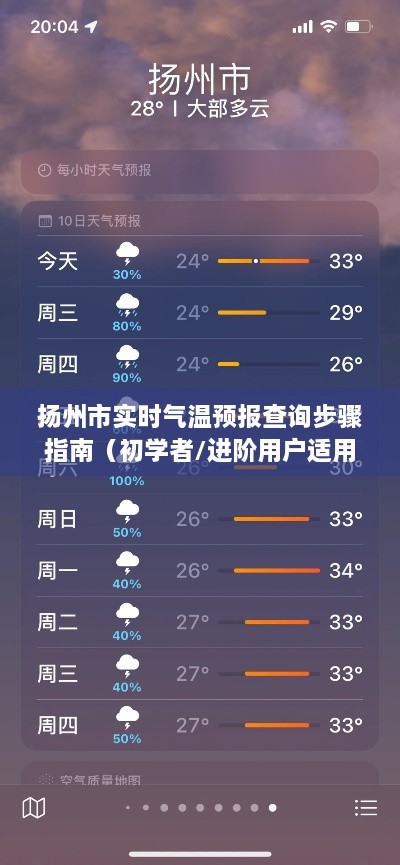 扬州市实时气温预报查询指南，初学者与进阶用户适用