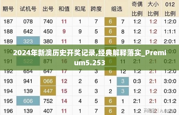 2024年新澳历史开奖记录,经典解释落实_Premium5.253