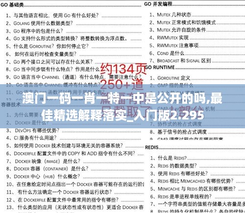 澳门一码一肖一特一中是公开的吗,最佳精选解释落实_入门版2.295