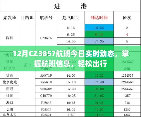 掌握CZ3857航班实时动态，轻松出行指南