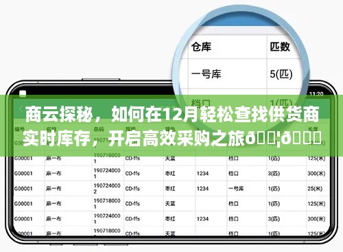 商云探秘，十二月高效采购指南，实时掌握供货商库存动态