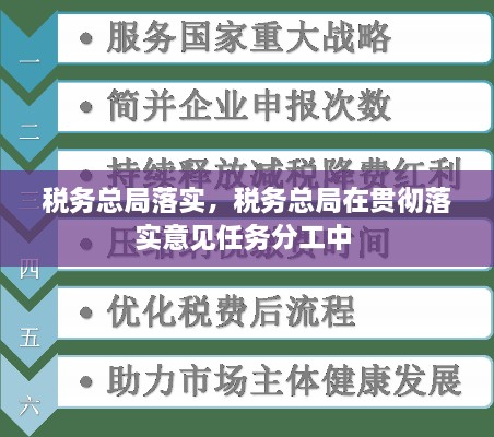 税务总局落实，税务总局在贯彻落实意见任务分工中 