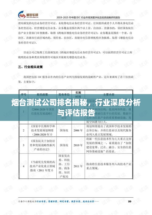 烟台测试公司排名揭秘，行业深度分析与评估报告